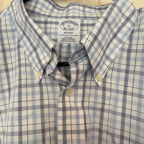 Brooks Brothers Regent Long Sleeve Button Down Checkered Shirt Size XL Preppy - Picture 4 of 12